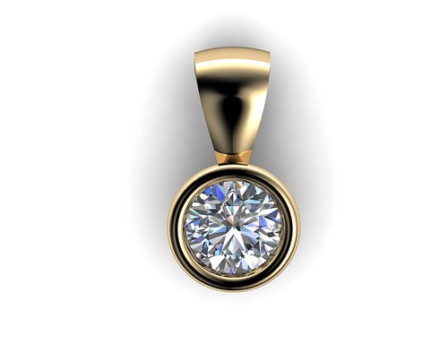 Diamant solitär anhänger - diamant,