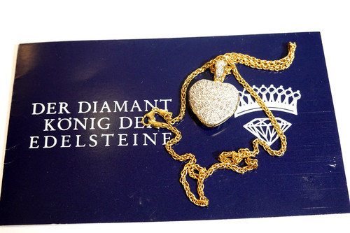 Brillant herz collier mit ca - herz,