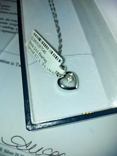 18k weißgold herz anhänger - 18k,